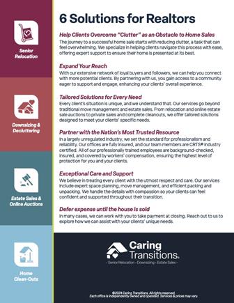 6 Solutions for Realtors - Caring Transitions of Silver Spring North